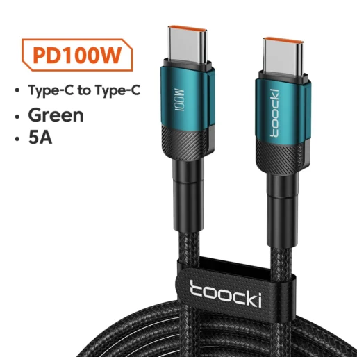 Cabo Toocki USB-C para USB-C 100W – Carregamento Rápido PD 3.0 / QC 4.0 Compatível com iPhone 15, MacBook, Samsung e Xiaomi - Imagem 12