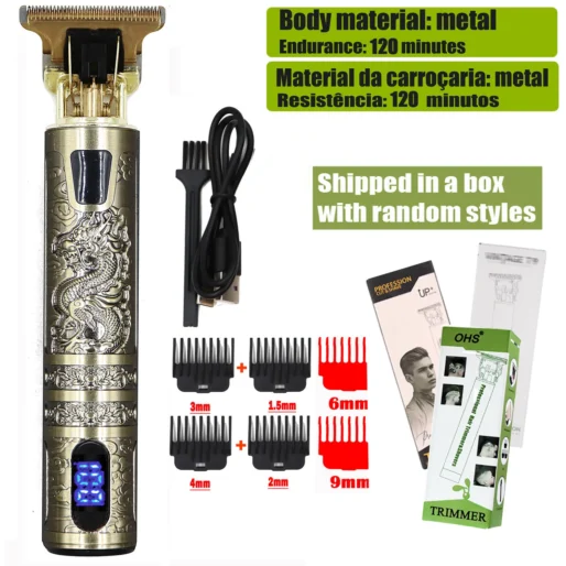 Máquina de barbear T9 Cabelo Barba Corpo Elétrica Portável - Imagem 15