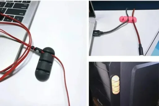 Organizador de cabos de silicone, enrolador de cabo usb, clipes de gerenciamento, suporte para mouse e teclado - Imagem 5