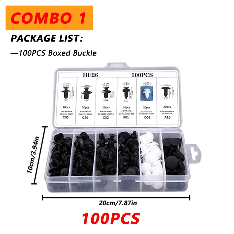 Kit 100 Presilhas Automotivas – Fixadores Universais para Para-choque, Porta, Painel e Acabamento Interno - Imagem 10
