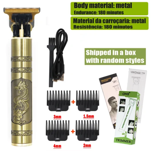 Máquina de barbear T9 Cabelo Barba Corpo Elétrica Portável - Imagem 12