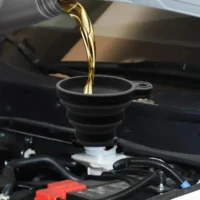 Funil de silicone para motor de carro Dobrável Portável Troca de óleo