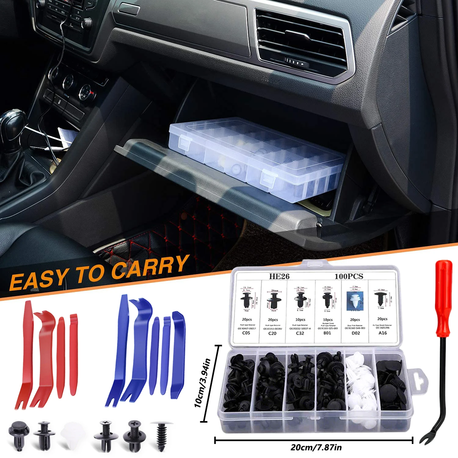 Kit 100 Presilhas Automotivas – Fixadores Universais para Para-choque, Porta, Painel e Acabamento Interno - Imagem 4