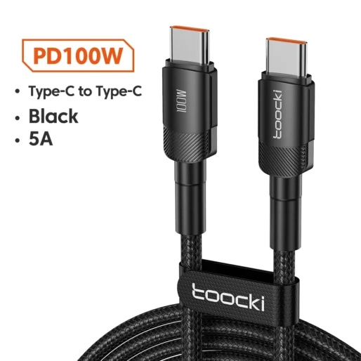 Cabo Toocki USB-C para USB-C 100W – Carregamento Rápido PD 3.0 / QC 4.0 Compatível com iPhone 15, MacBook, Samsung e Xiaomi - Imagem 13