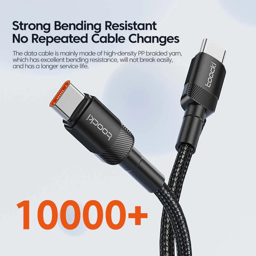 Cabo Toocki USB-C para USB-C 100W – Carregamento Rápido PD 3.0 / QC 4.0 Compatível com iPhone 15, MacBook, Samsung e Xiaomi - Imagem 6