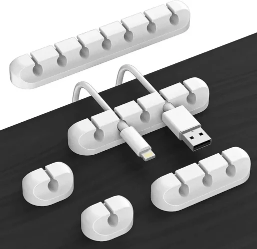 Organizador de cabos de silicone, enrolador de cabo usb, clipes de gerenciamento, suporte para mouse e teclado - Imagem 3