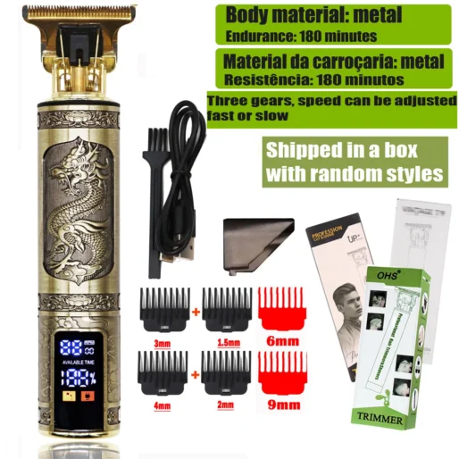 Máquina de barbear T9 Cabelo Barba Corpo Elétrica Portável - Imagem 10