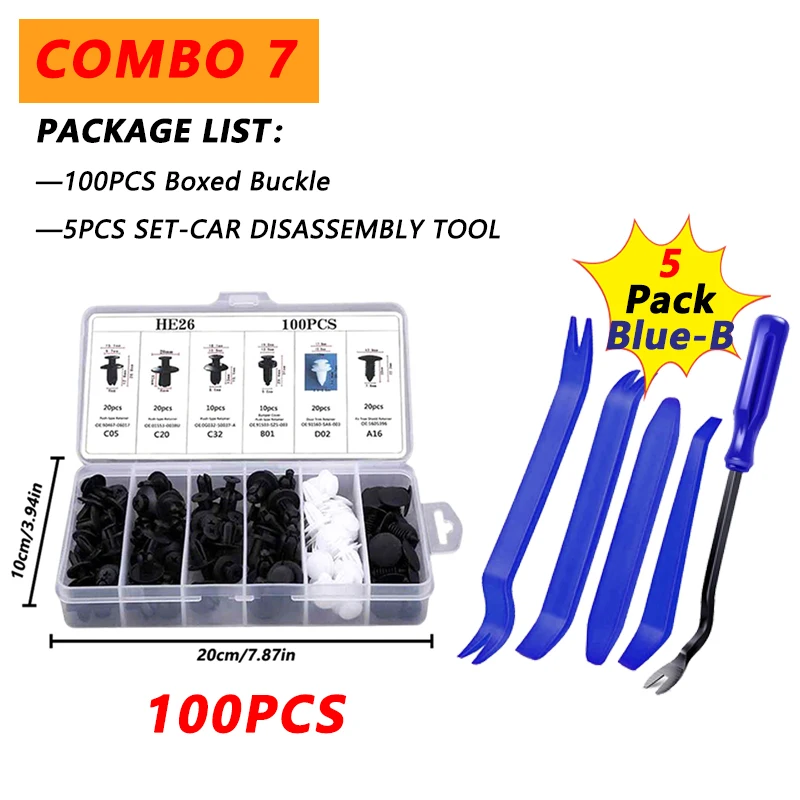 Kit 100 Presilhas Automotivas – Fixadores Universais para Para-choque, Porta, Painel e Acabamento Interno - Imagem 7