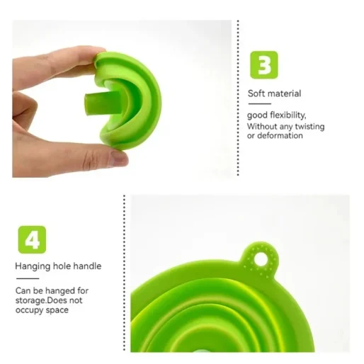 Funil de silicone para motor de carro Dobrável Portável Troca de óleo - Imagem 3