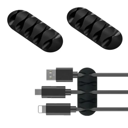 Organizador de cabos de silicone, enrolador de cabo usb, clipes de gerenciamento, suporte para mouse e teclado - Imagem 4
