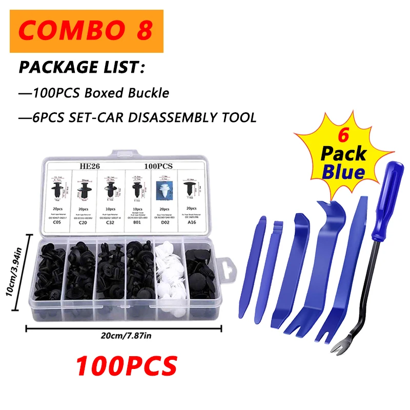Kit 100 Presilhas Automotivas – Fixadores Universais para Para-choque, Porta, Painel e Acabamento Interno - Imagem 14