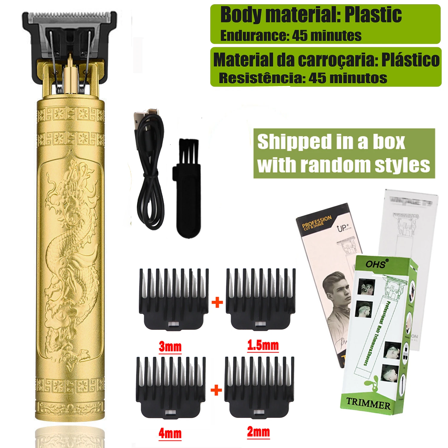 Máquina de barbear T9 Cabelo Barba Corpo Elétrica Portável - Imagem 14