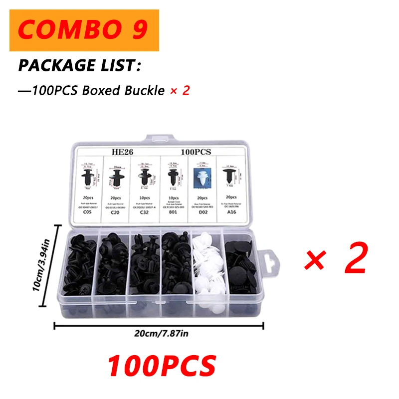 Kit 100 Presilhas Automotivas – Fixadores Universais para Para-choque, Porta, Painel e Acabamento Interno - Imagem 12